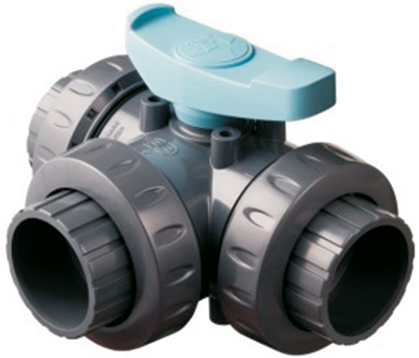 PVC-3-Wege-Kugelhahn Schwimmbadausführung